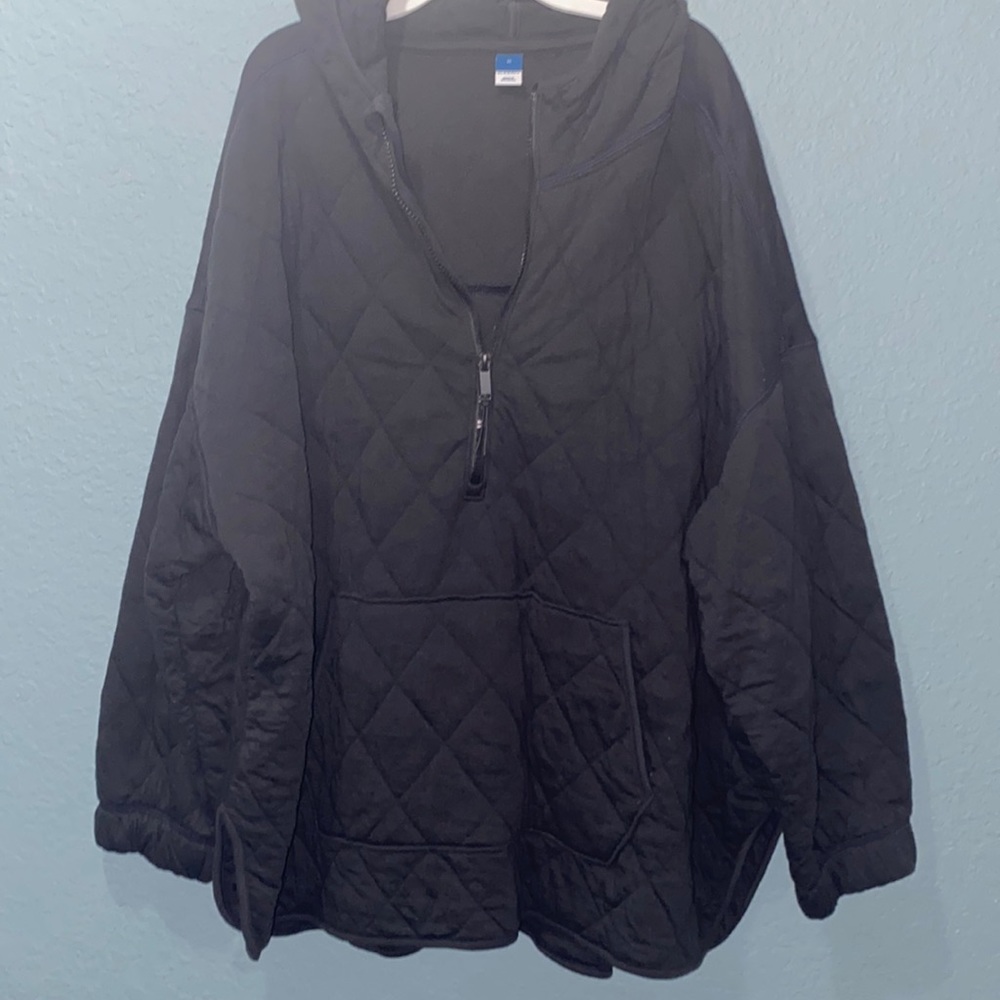 Quilted 3/4 zip jacket